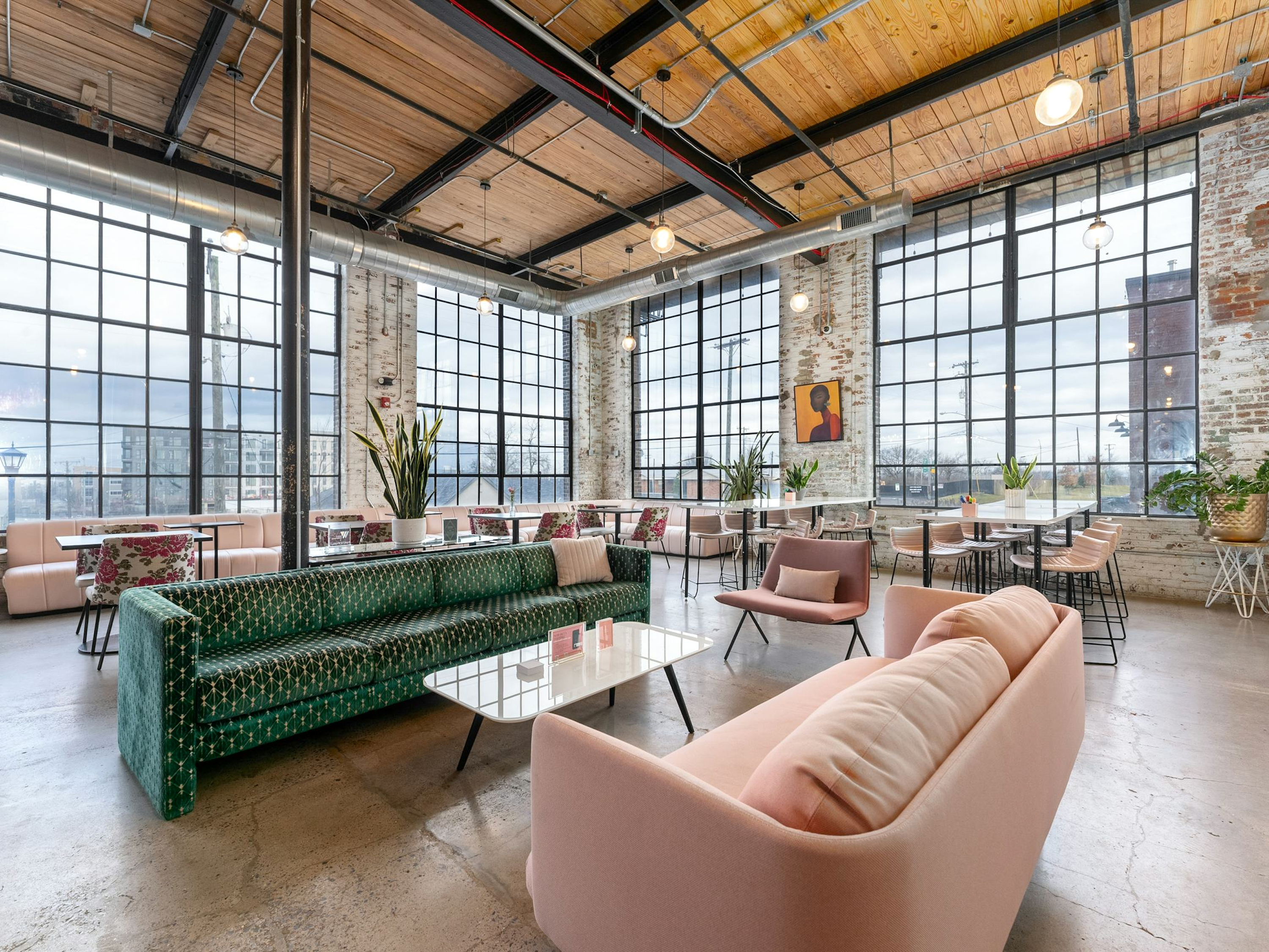 Remodeled 1920's Factory Industrial Space with Ceiling-to-Floor Windows + Kitchenette
