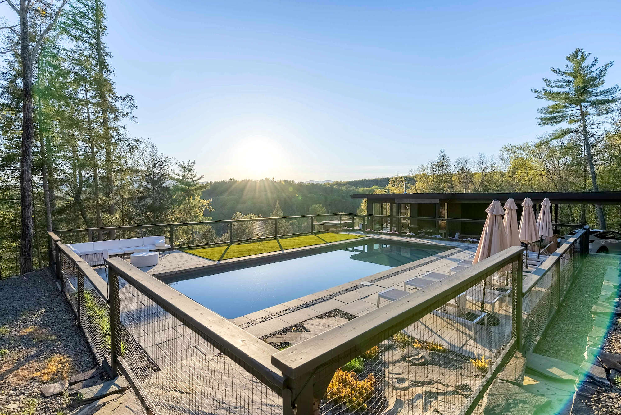 Modern Paradise with Pool across 8 Secluded Acres in NY
