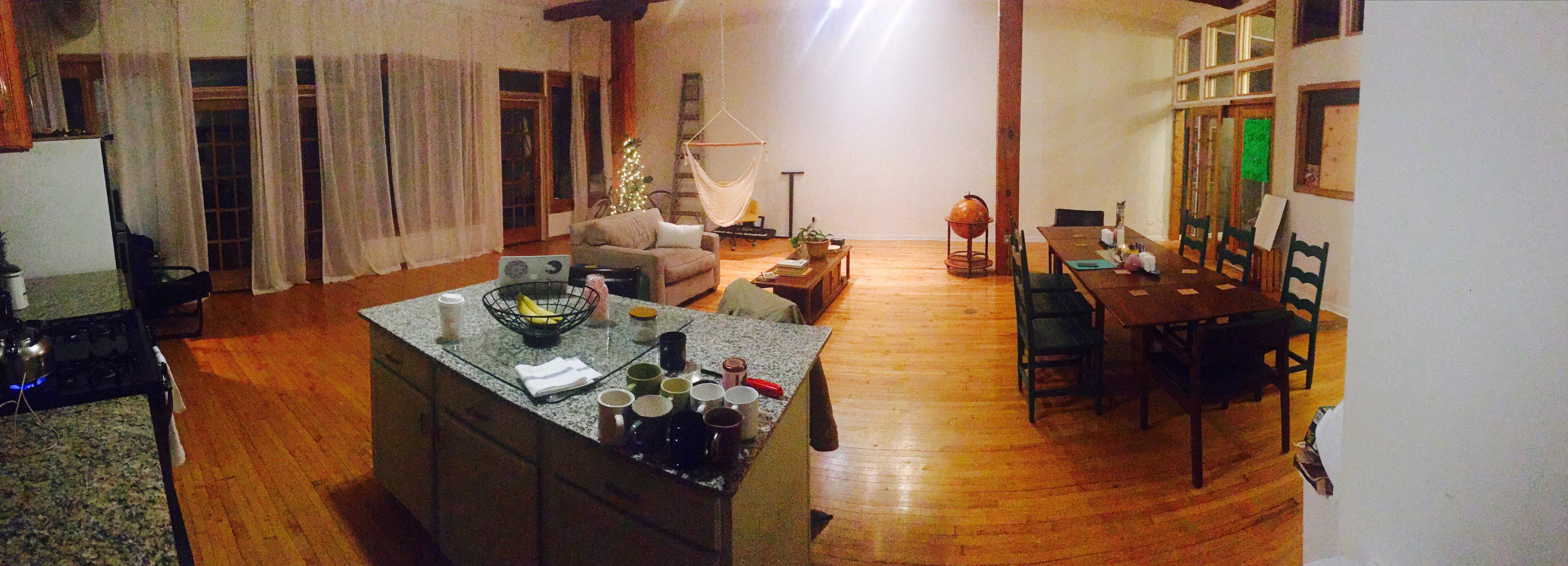 Bright Mindful Workshop and Event Space with hard wood floors