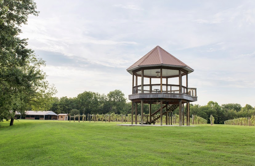 Unique riverfront vineyard venue with 2 story gazebo