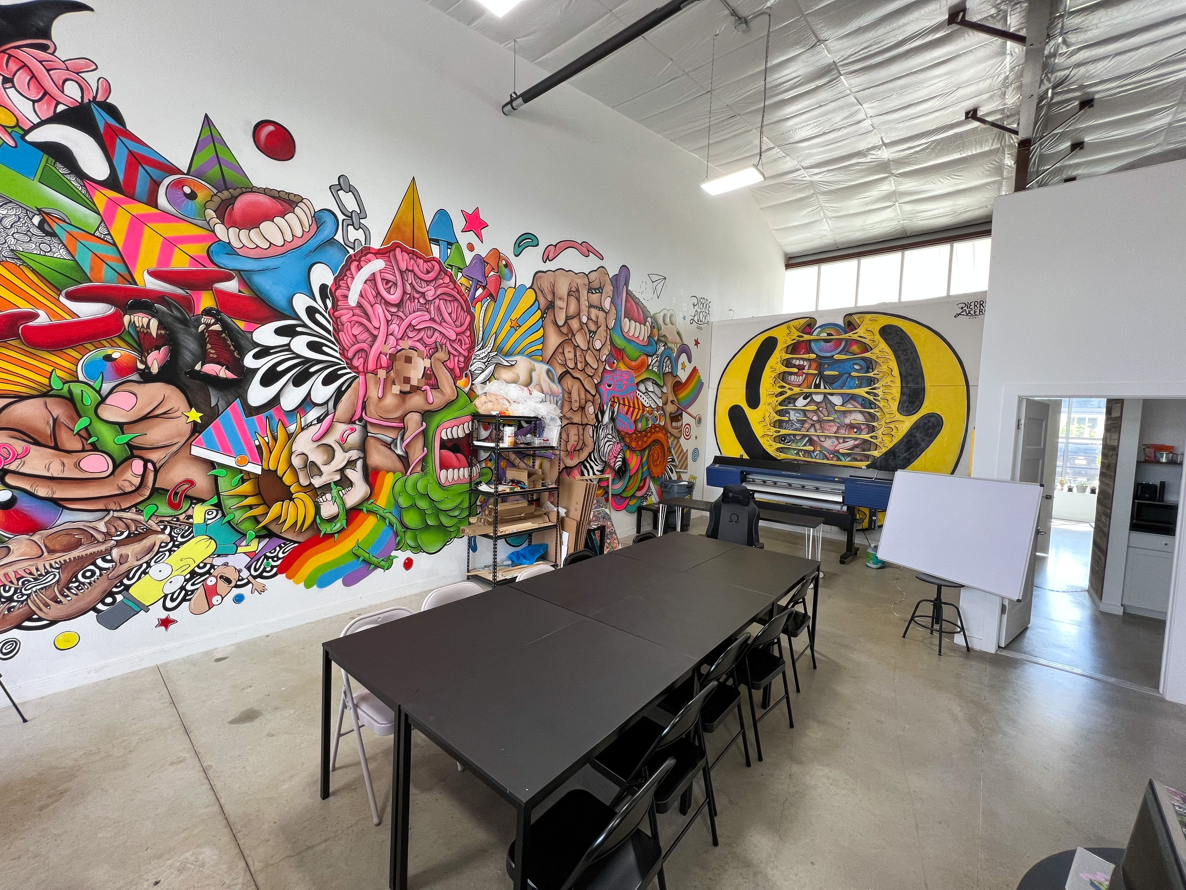 Unique Mural Covered Warehouse Space