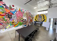 Unique Mural Covered Warehouse Space