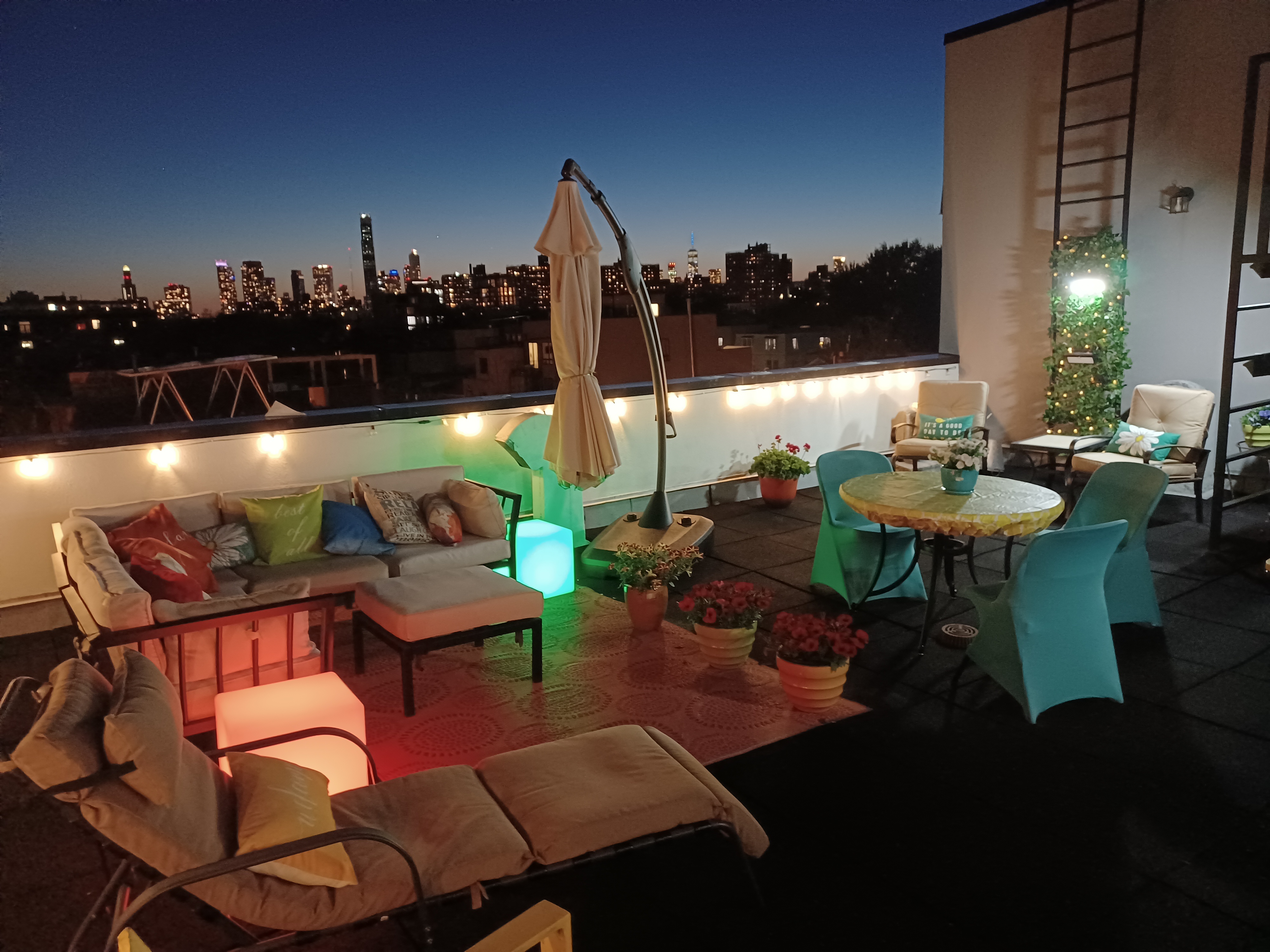 Private Roof Top with Manhattan and Brooklyn Skylines