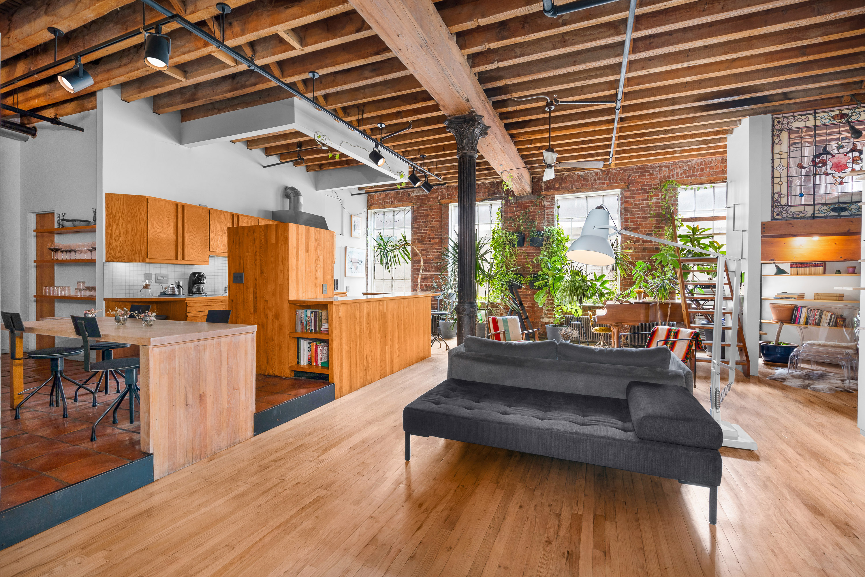 Full floor Village loft with a SOHO feel, 3,500 Sq ft w/ designer furniture, huge open office, plants, piano, keyed elevator available