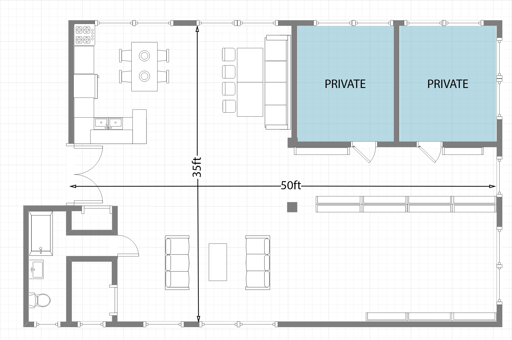 DTLA Library Loft with skyline view