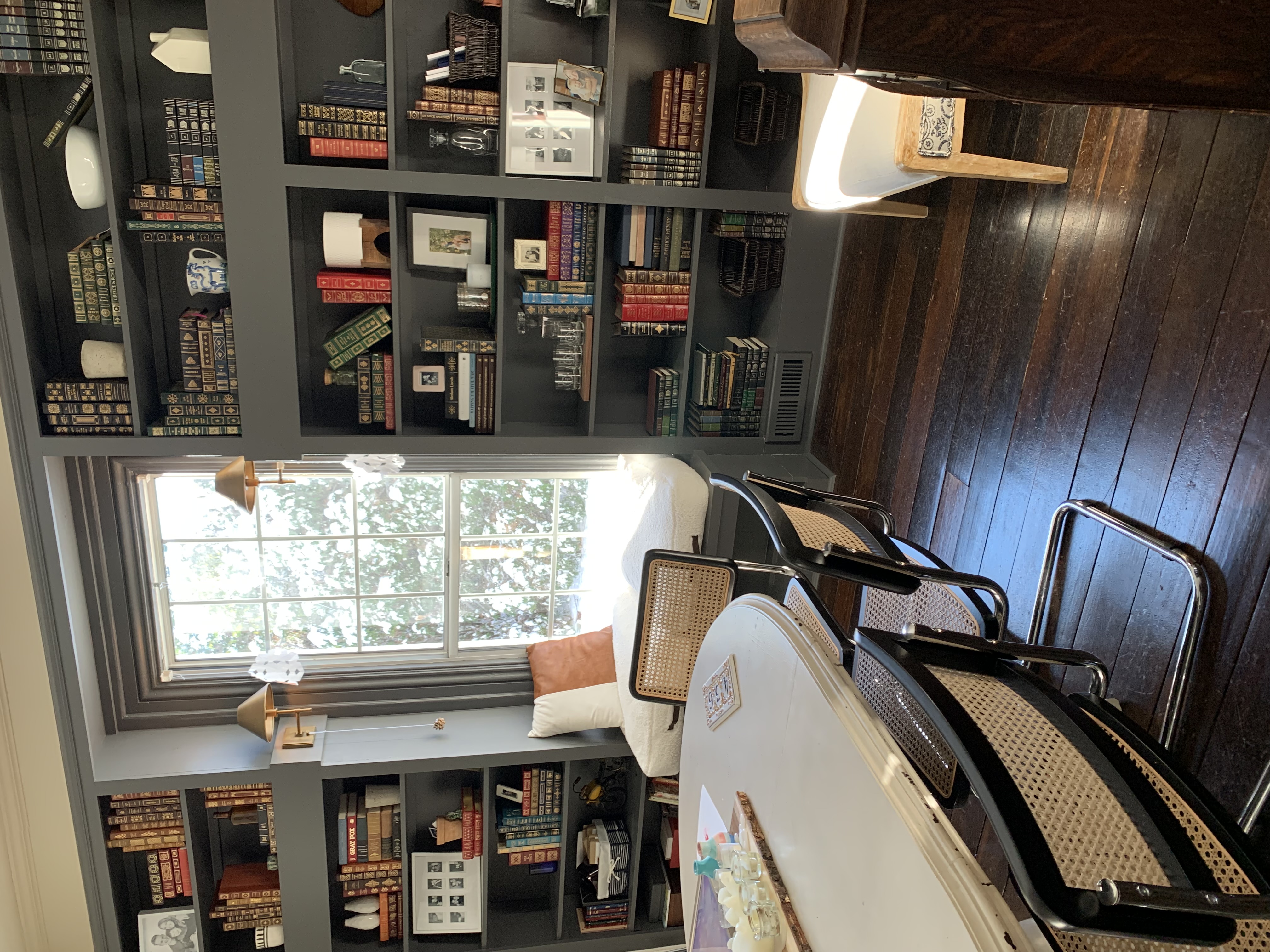 Eclectic Victorian in Downtown Franklin with white baby grand piano and huge outdoor fireplace