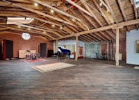 Rustic Studio with Natural Wood and Brick for Film & Photo