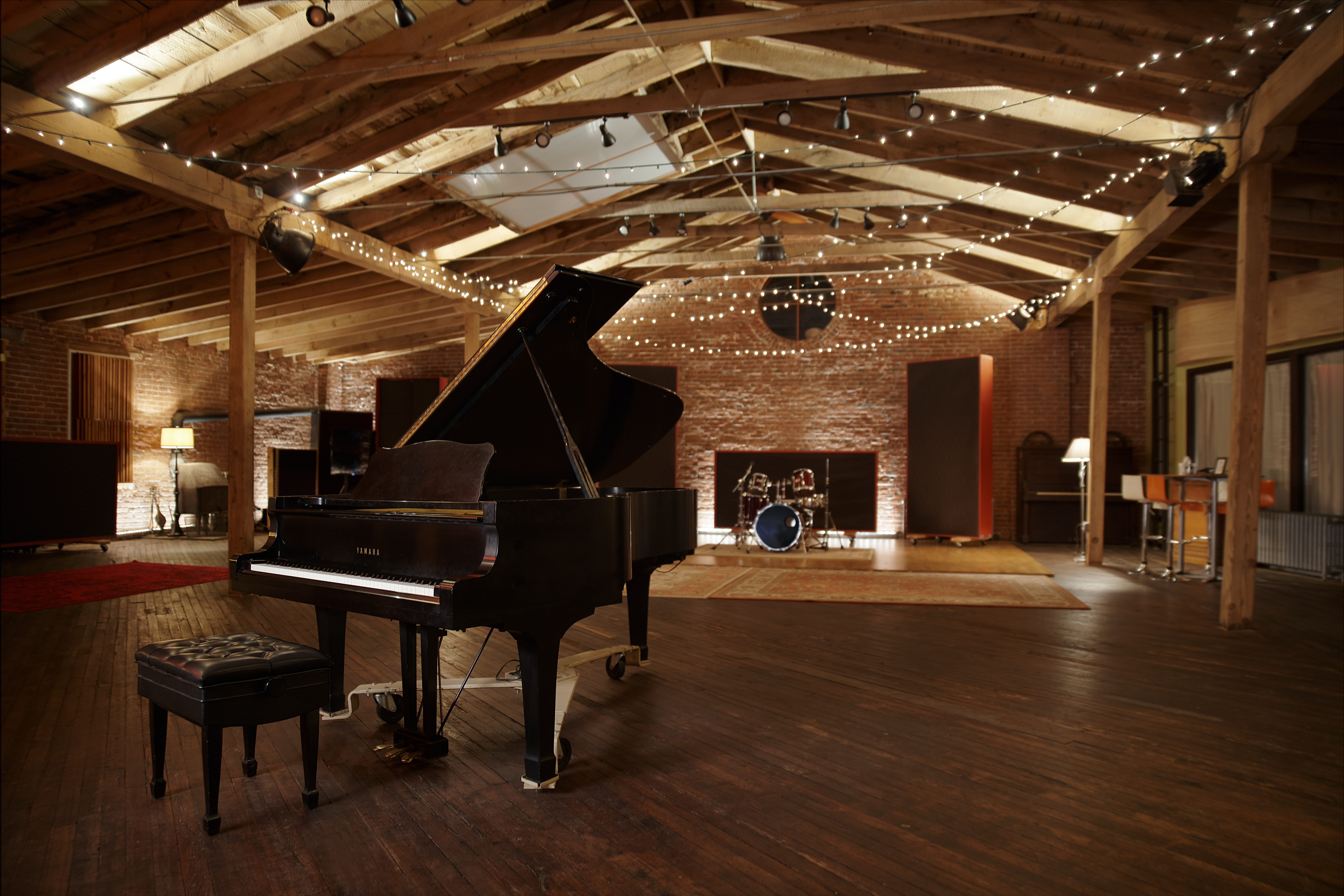 Rustic Studio with Natural Wood and Brick for Film & Photo