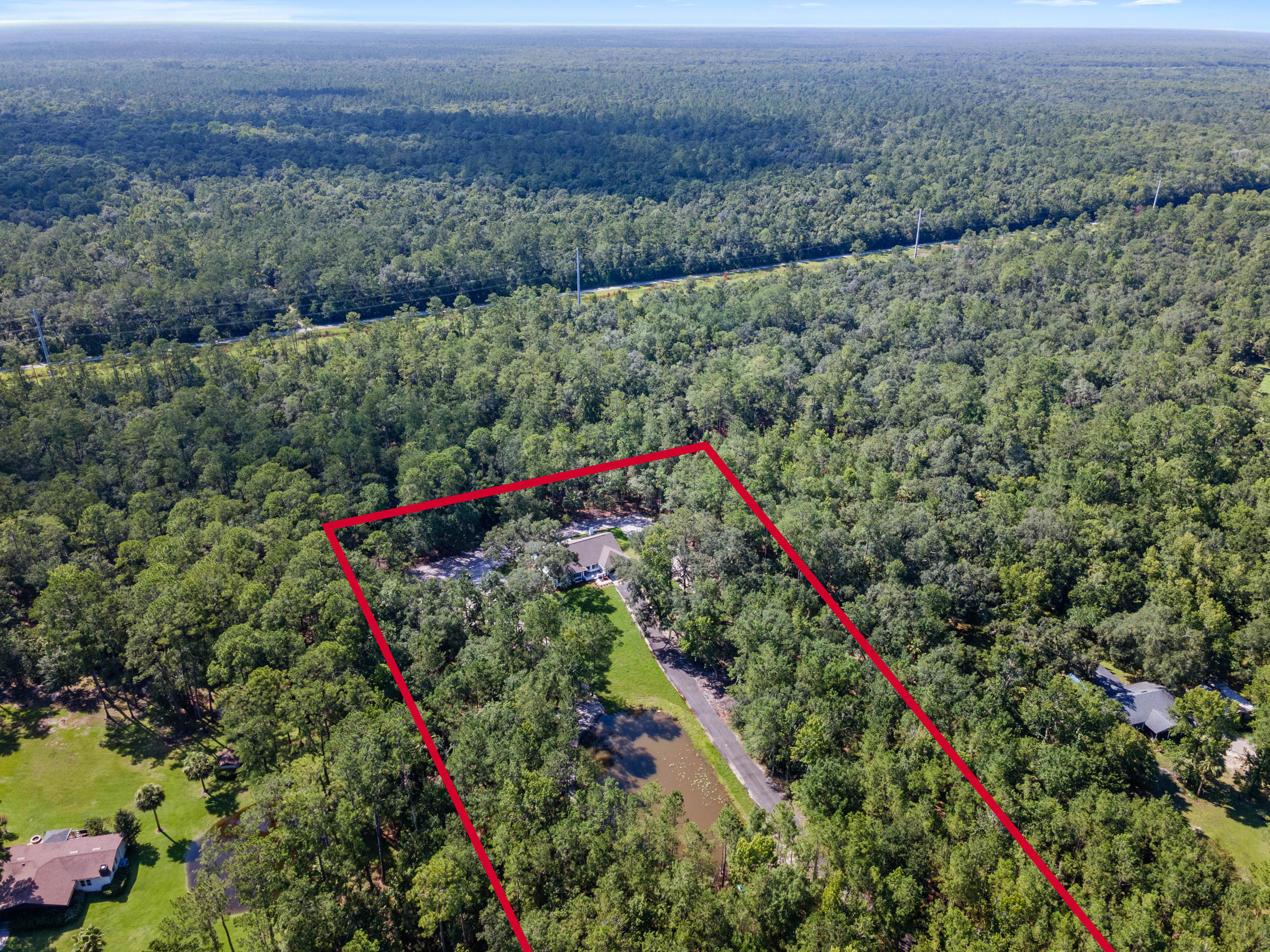 4/3 French Country House on 5 acres with Large Pond