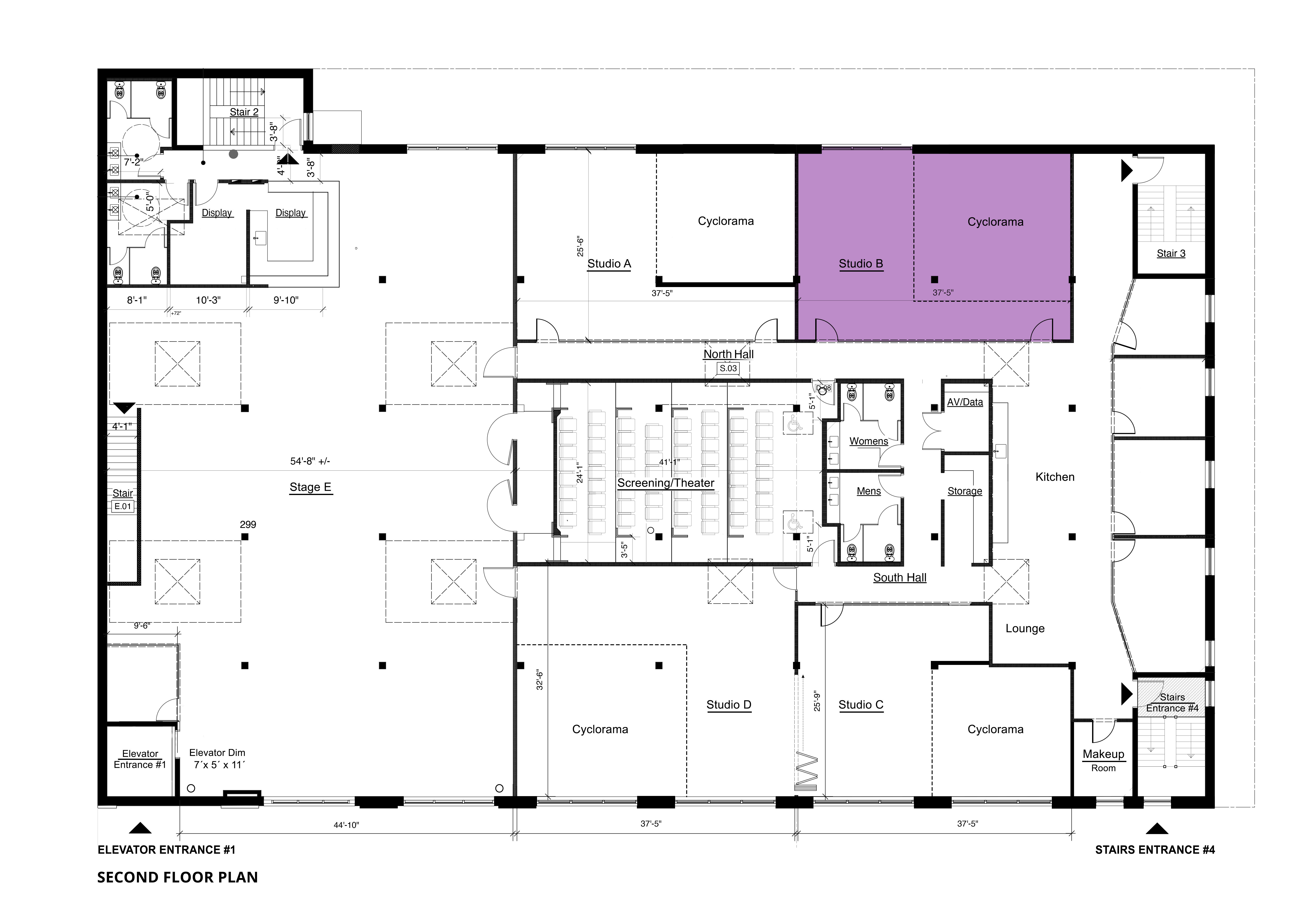 Large Pre-lit Greenscreen Cyc with 6 LED panels, 1000sqft STUDIO B