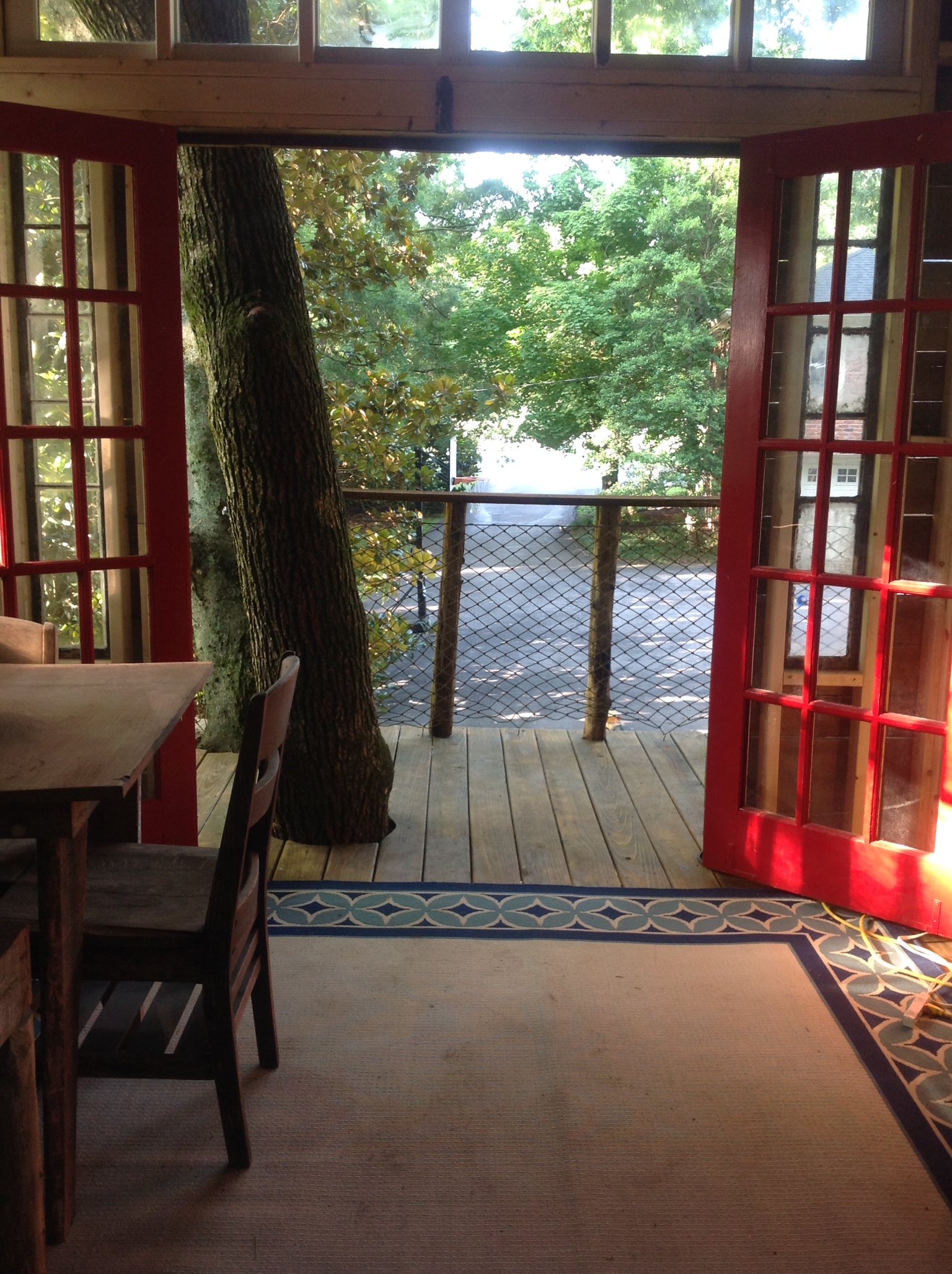 Tobacco Barn Treehouse | tall ceilings, antique windows, lots of light 