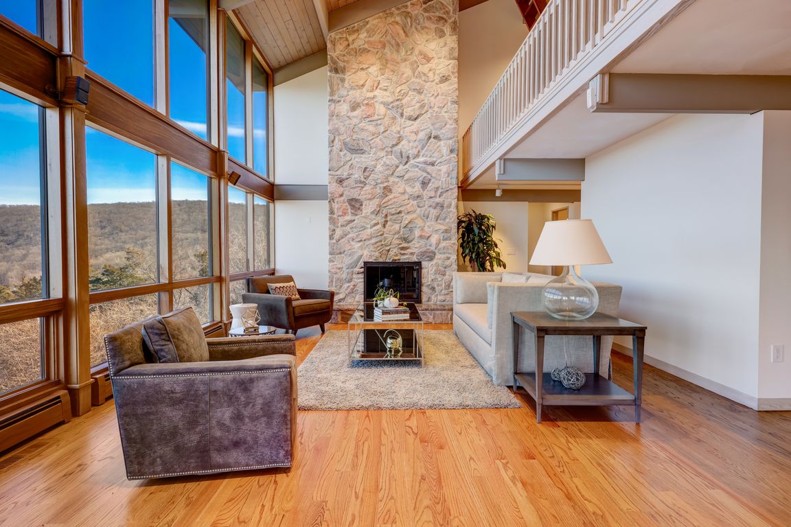 Mountain Retreat with Panoramic Hudson River Views on 30 Acres