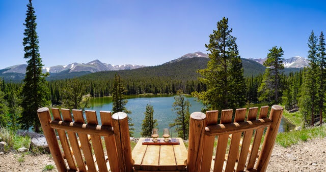 High Alpine Lakes with Rising Mountains as a Backdrop