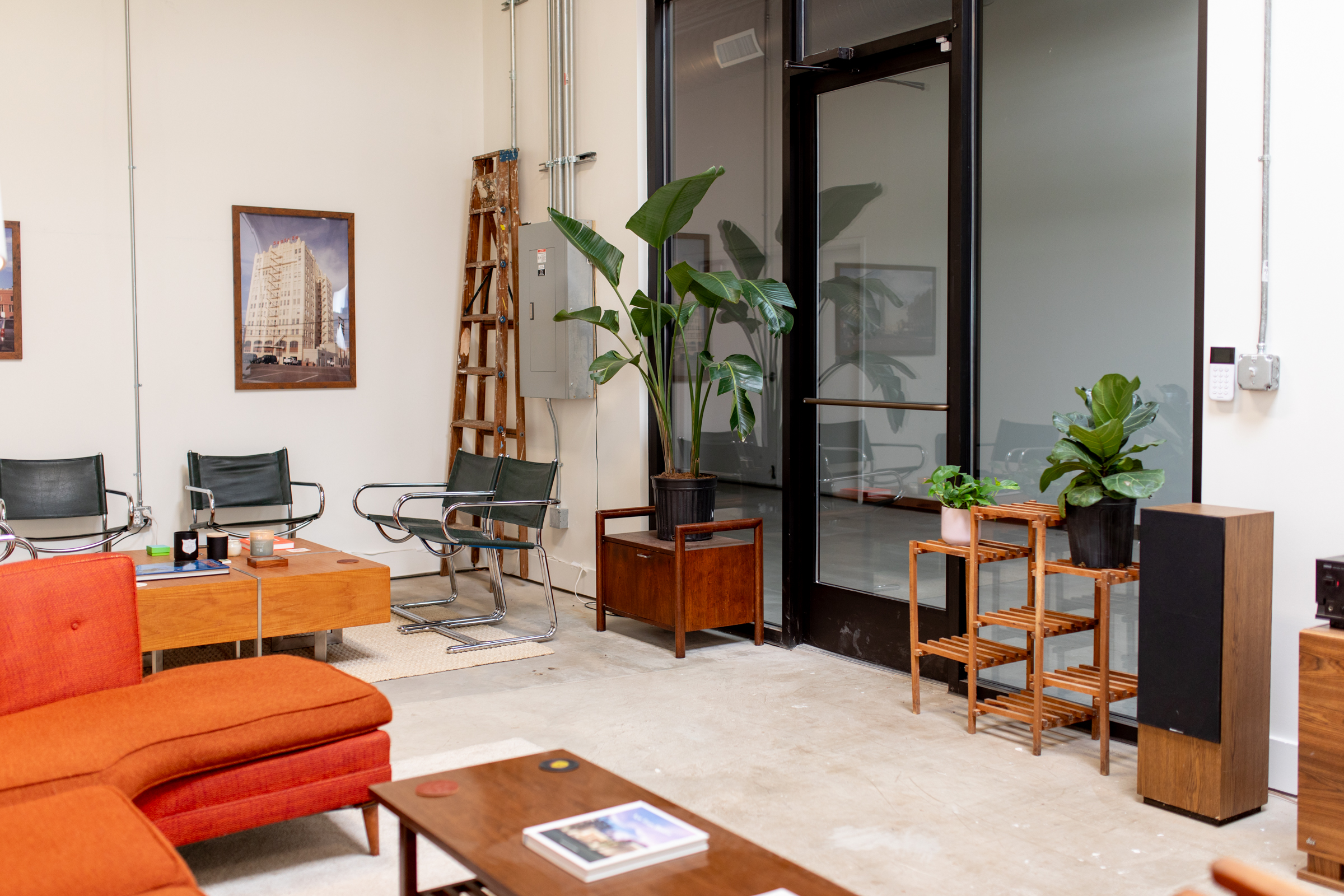 Natural Light Mid-Century Modern Loft Studio with Pool Table
