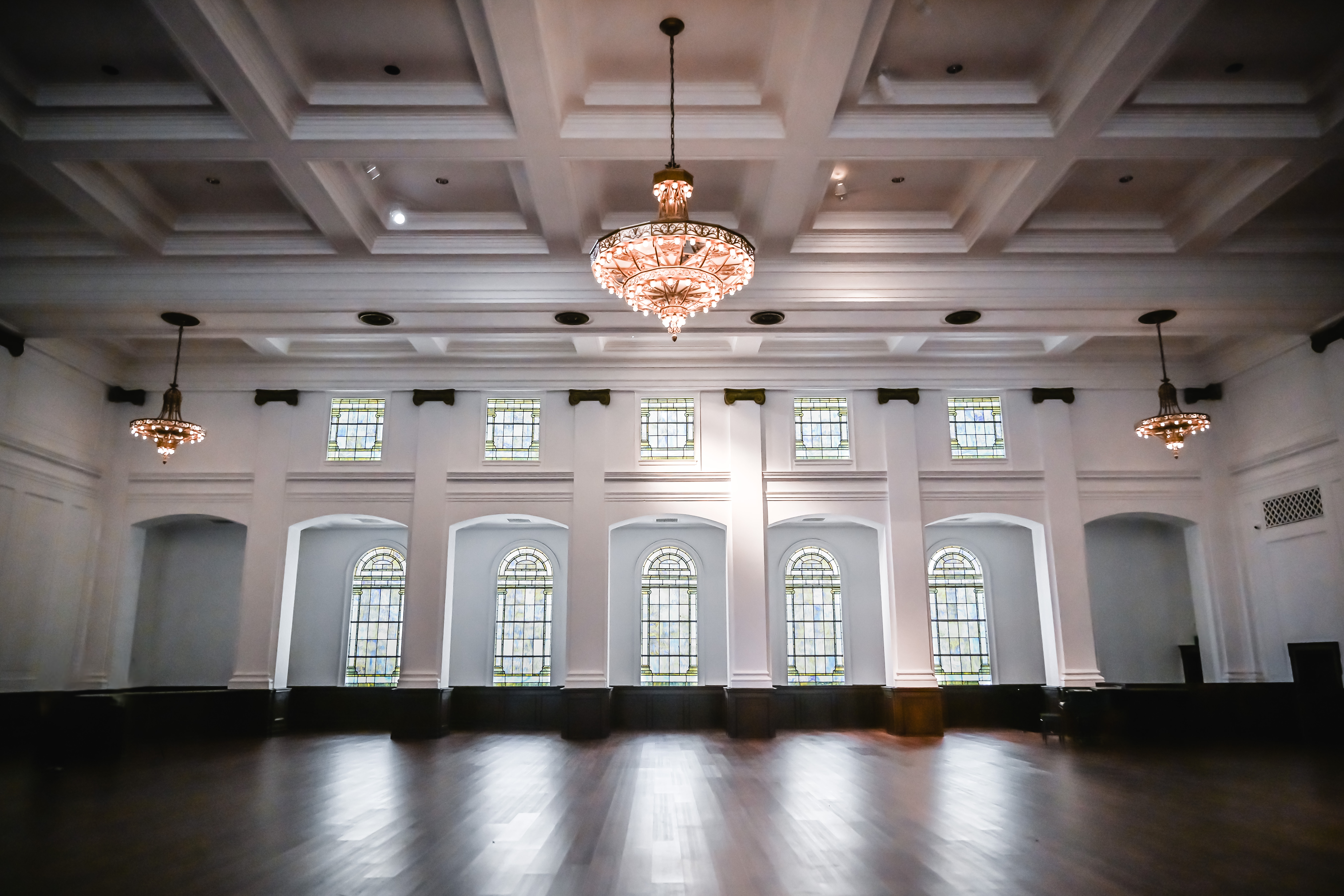 Grand Historic Ballroom with Black and White Foyer 