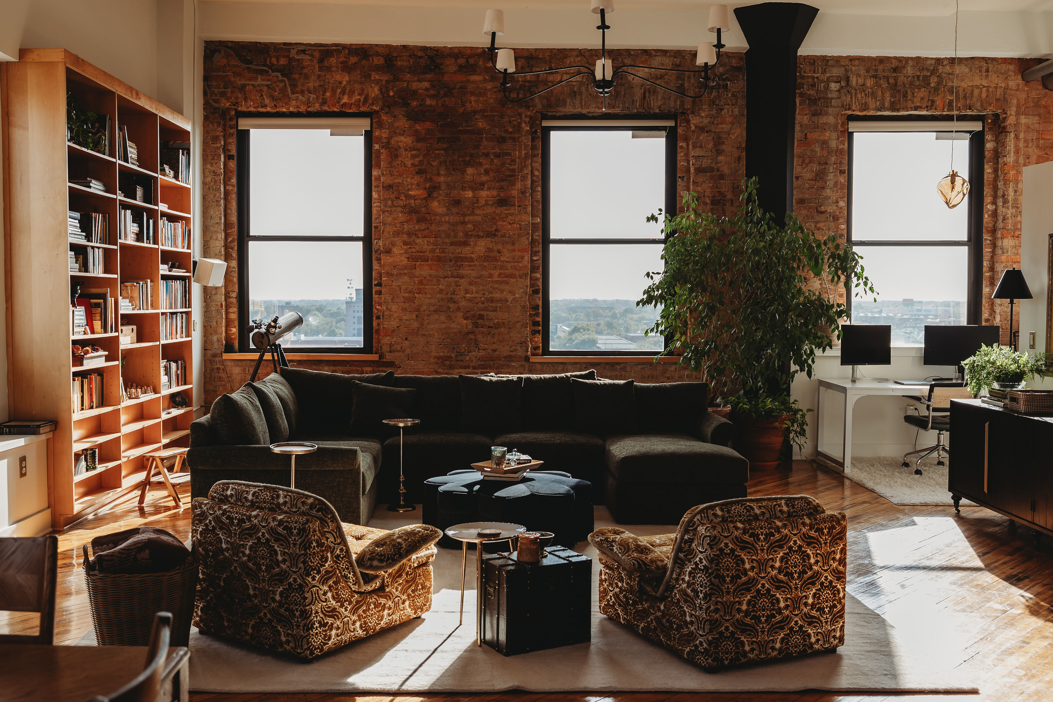 Downtown Brick Loft with Skyline Views