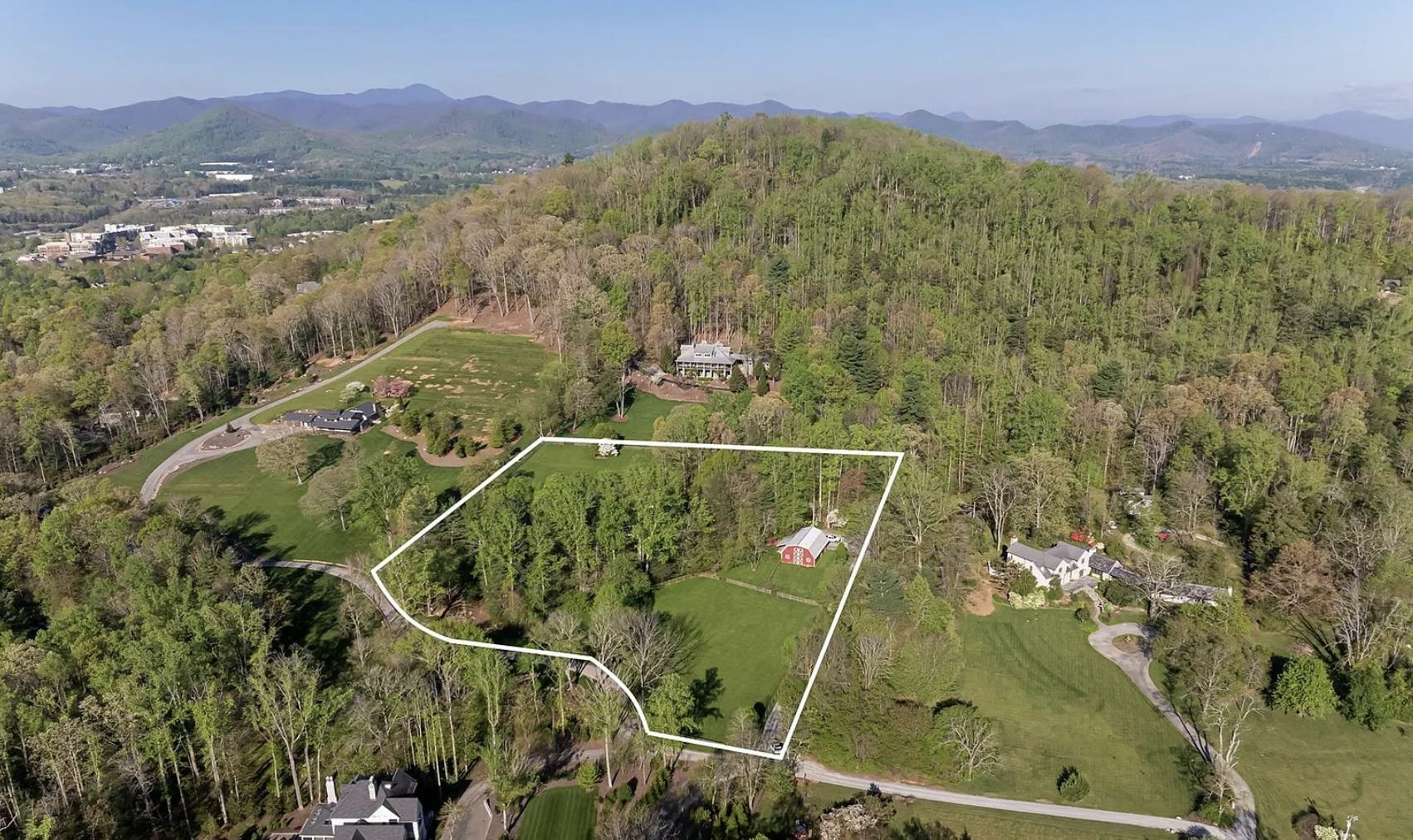 Country Home with Red Barn 