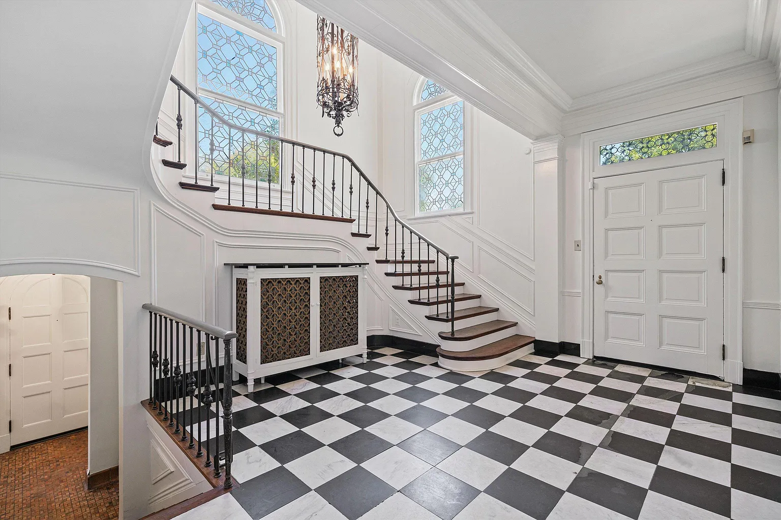 Italian Style 1920's Villa with Tons of Light, Arches, Stained Glass Windows