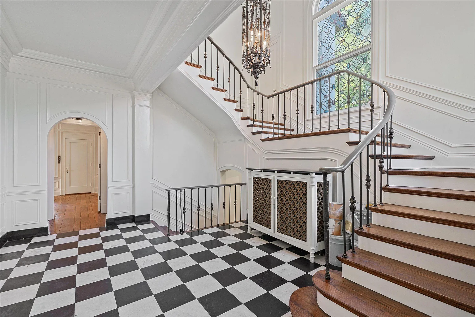 Italian Style 1920's Villa with Tons of Light, Arches, Stained Glass Windows