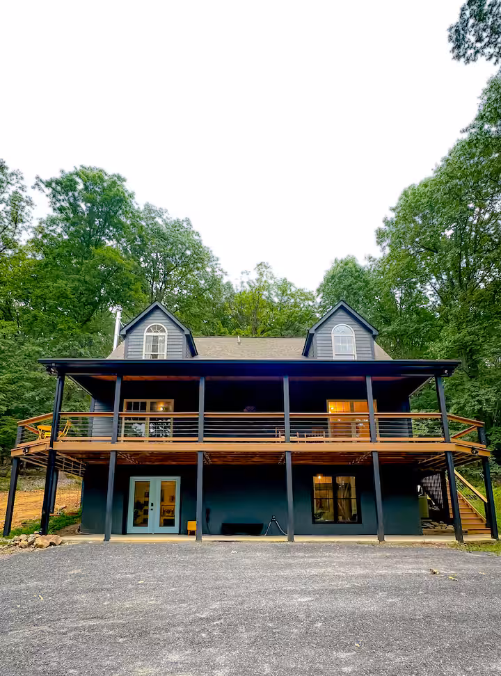 Wooded 4BR Cabin with Spacious Interiors on 7 Acres of Private Forest