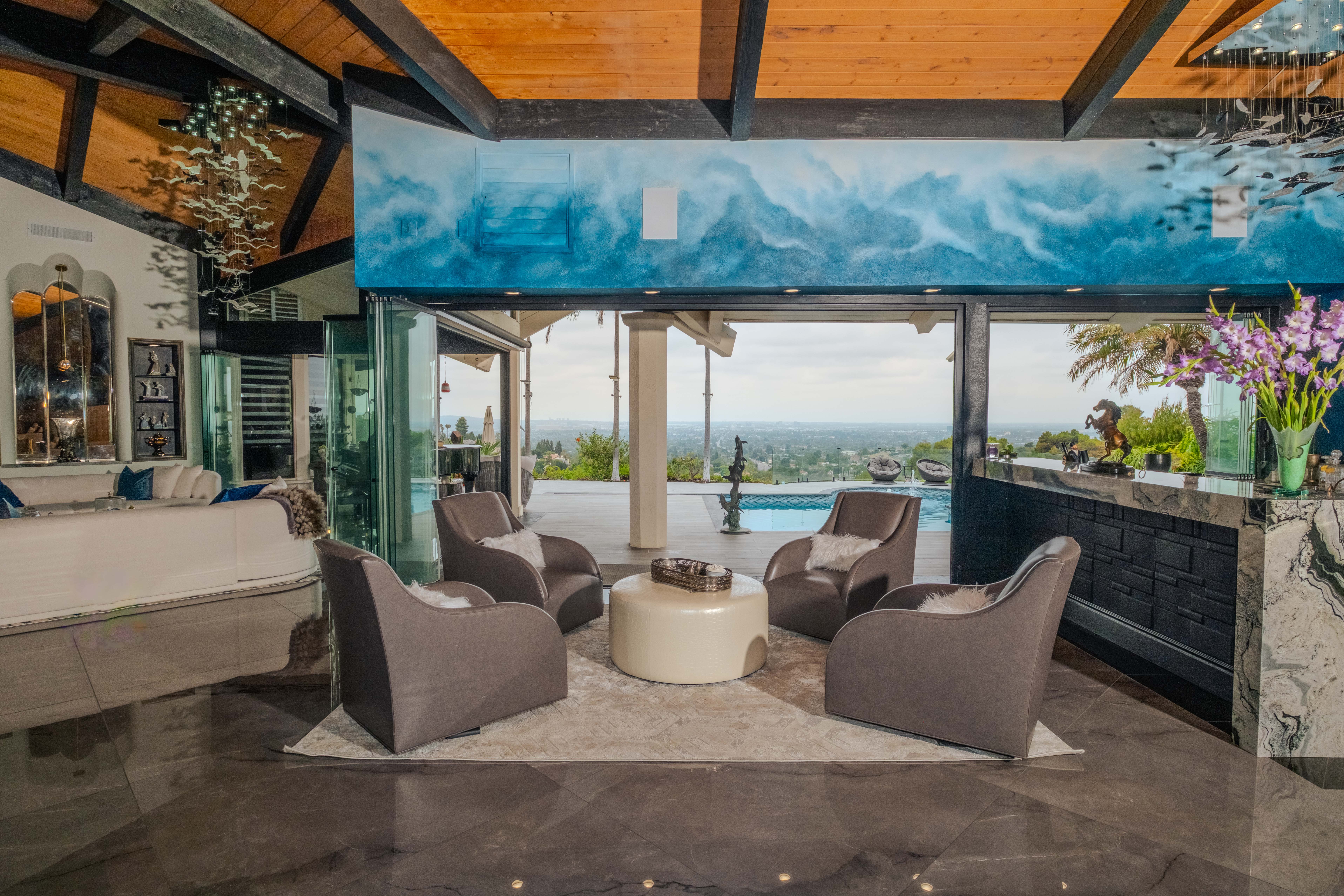 Skyline Ridge Villa — Modern Hilltop Estate with Sunset Pool Deck, Panoramic Views & Full-Service Event Hosting
