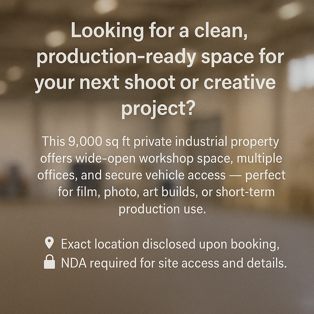 Creative Industrial Art Studio – Perfect for Film, Photo, or Set Builds - ON SITE PARKING