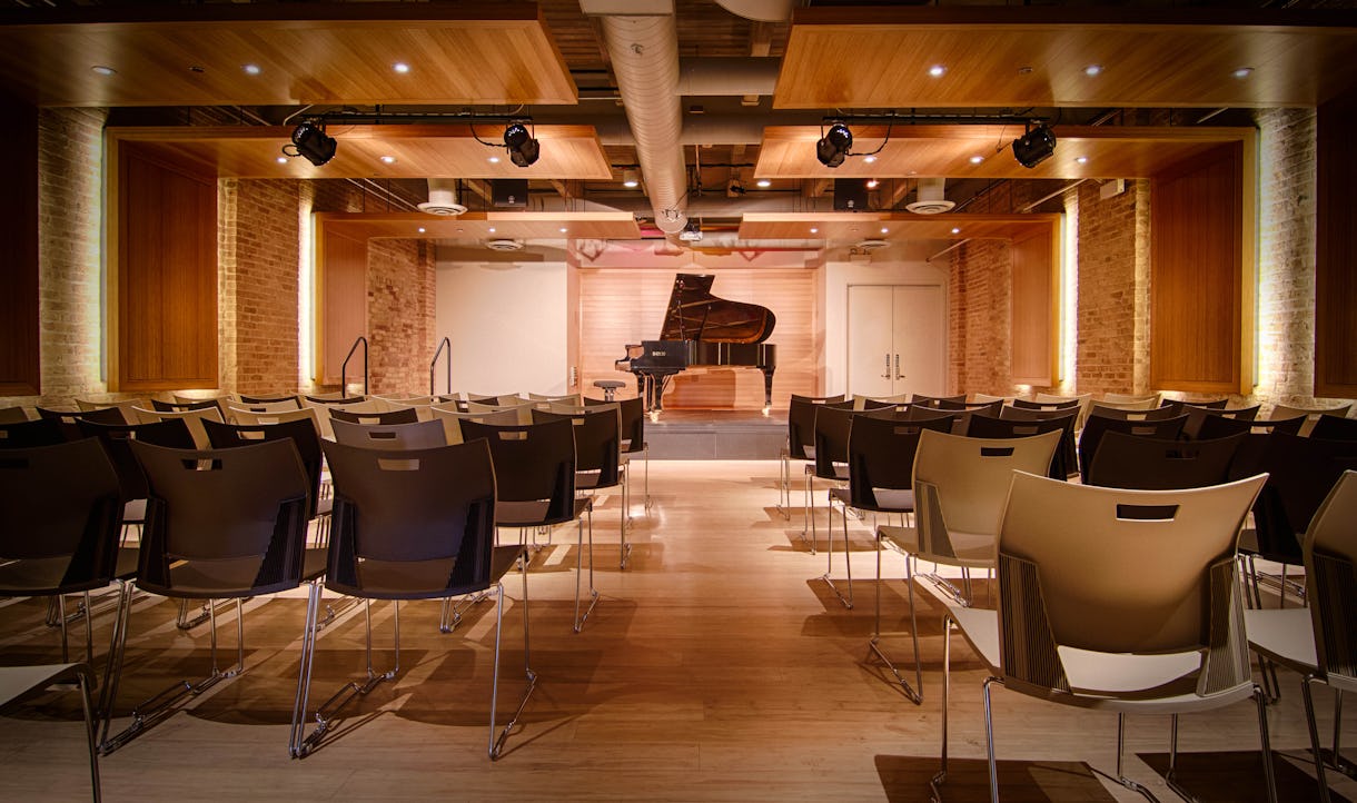 Piano centered venue with lounge