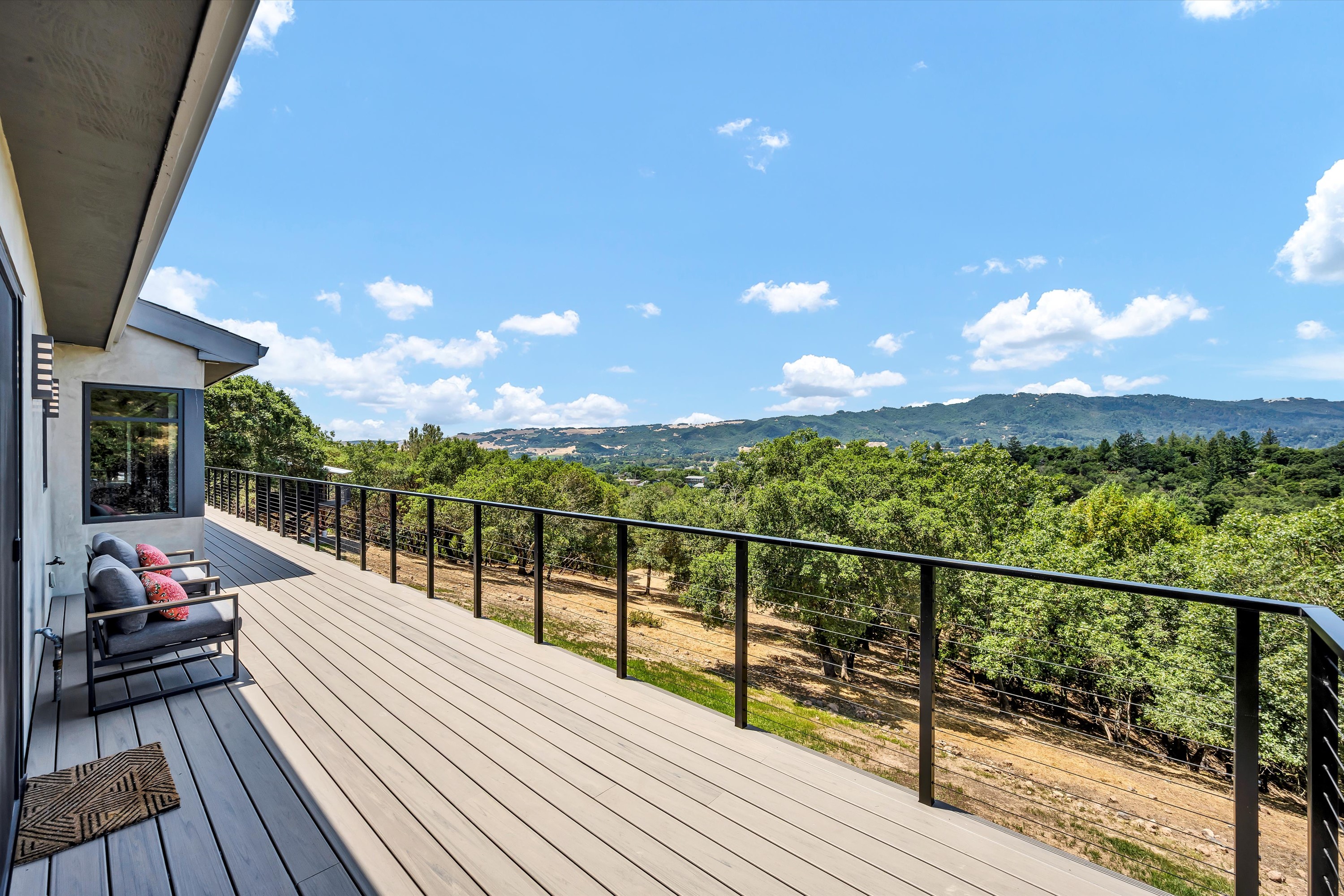 Large hillside home on 3 acres with sweeping valley views in Sonoma County