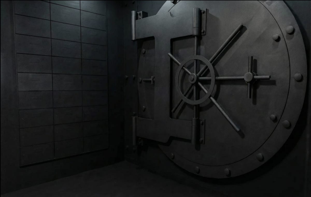 Industrial Bank Vault Door Studio with Cinematic Edge